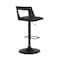 Armen Living Milan Adjustable Swivel Black Faux Leather and Black Wood Bar Stool with Black Base LCMLBABLBL - alternate 8